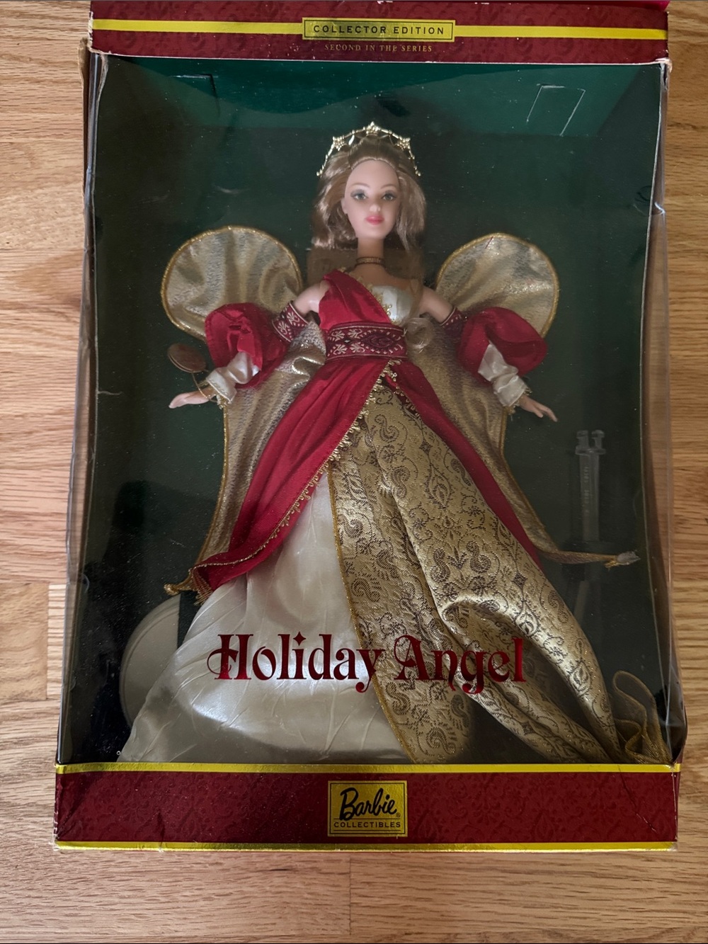 2001 Barbie Holiday Angel Collector Doll - Red, Gold, Cream